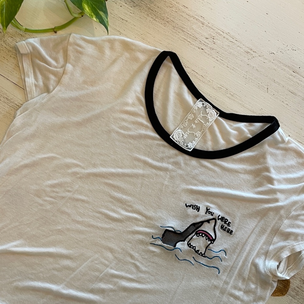 Wish You Were Here Shark Cotton Tshirt